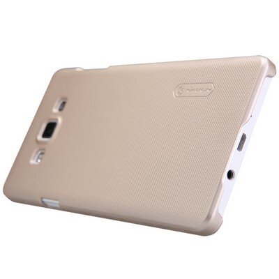 Пластиковый чехол с пленкой Nillkin Super Frosted Shield Gold для Samsung Galaxy A7(3)