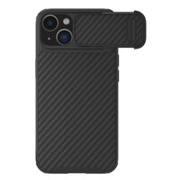 Пластиковый чехол с пластиной Magsafe Nillkin Synthetic Fiber S Magnetic Case Черный  для Apple iPhone 14 Plus