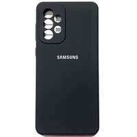 Силиконовый чехол Silicone Case с закрытым низом и защитой камеры черный для Samsung Galaxy A53