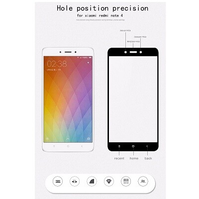 Защитное стекло Aiwo Full Screen Cover 0.33 mm Black для Xiaomi Redmi Note 4(3)