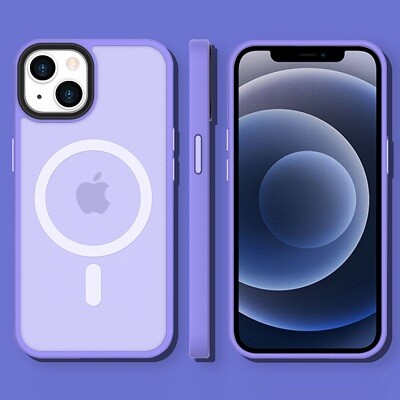 Защитный чехол TPU+PC Iron Matte Case with Magsafe лавандовый для Apple iPhone 13 Pro(3)