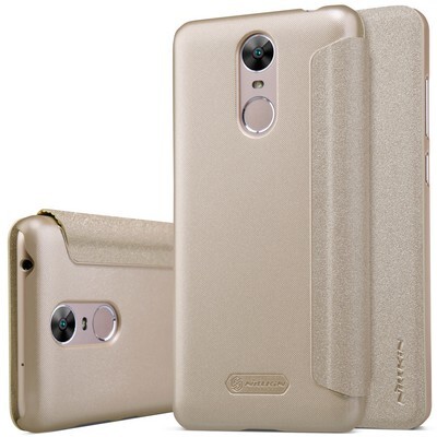 Полиуретановый чехол книга Nillkin Sparkle Leather Case Gold для Huawei Enjoy 6(3)