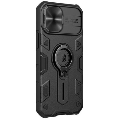 Противоударная-накладка Nillkin CamShield Armor черная для Apple iPhone 12(3)