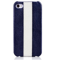 Кожаный чехол Nuoku Flip Series Blue/White для Apple iPhone 4/4S(#2)