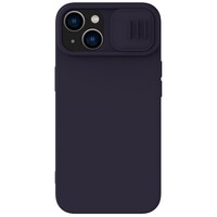 Силиконовая накладка с пластиной Magsafe Nillkin CamShield Silky Magnetic Silicone Case Темно-синяя для Apple iPhone 14
