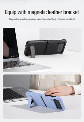 Кожаный чехол Nillkin Qin Pro Plain Leather Case Лавандовый для Samsung Galaxy Z Flip 4(6)