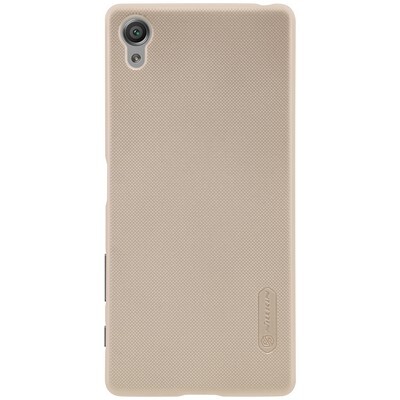 Пластиковый чехол с пленкой Nillkin Super Frosted Shield Gold для Sony Xperia X(1)