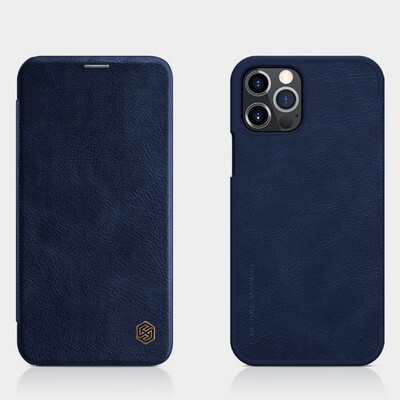 Кожаный чехол Nillkin Qin Leather Case Синий для Apple iPhone 12 Pro Max(4)