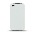 Кожаный чехол Melkco Leather Case White/Blue LC для Apple iPhone 4/4S(#3)