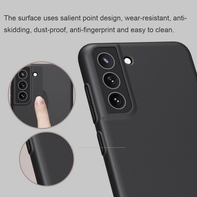 Пластиковый чехол с подставкой Nillkin Super Frosted Shield Синий для Samsung Galaxy S21 FE(5)