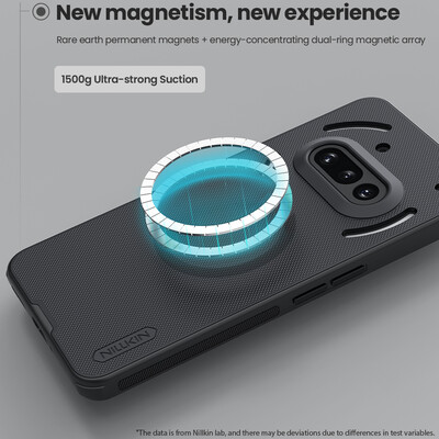Пластиковый чехол с пластиной Magsafe Nillkin Super Frosted Shield Pro Magnetic Case Черный для Nothing Phone 3a(8)