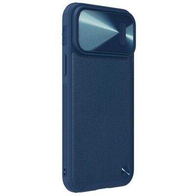 Силиконовая накладка c пластиной MagSafe Nillkin CamShield Leather Case S Синяя для Apple iPhone 14 Pro(3)