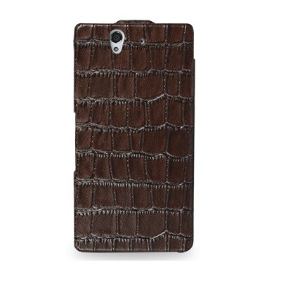 Кожаный чехол TETDED Wild Series Brown Crocodile для Sony Xperia Z L36h(2)