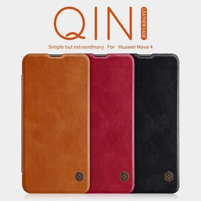 Кожаный чехол Nillkin Qin Leather Case Красный для Huawei Nova 4(5)