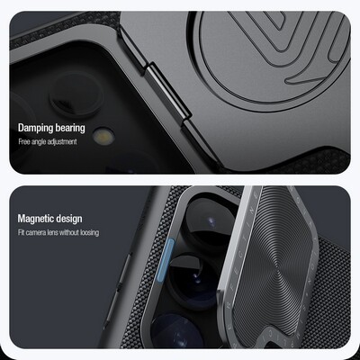 Магнитная накладка Nillkin Textured Prop Magnetic Case Черная для Samsung Galaxy S24 Ultra(5)