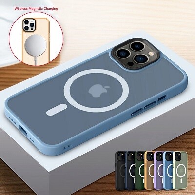 Защитный чехол TPU+PC Iron Matte Case with Magsafe голубой для Apple iPhone 12 Pro Max(2)