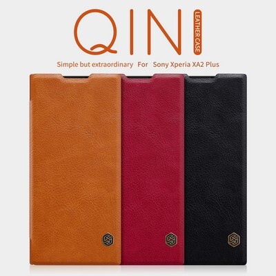 Кожаный чехол Nillkin Qin Leather Case Коричневый для Sony XA2 Plus(4)