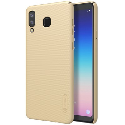 Пластиковый чехол с подставкой Nillkin Super Frosted Shield Золотой для Samsung Galaxy A8 Star(3)
