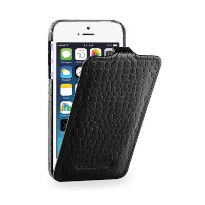 Кожаный чехол-книга TETDED Troyes Black Crocodile для Apple iPhone 5/5s/SE(1)