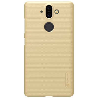 Пластиковый чехол с пленкой Nillkin Super Frosted Shield Золотой для Nokia 8 Sirocco(1)