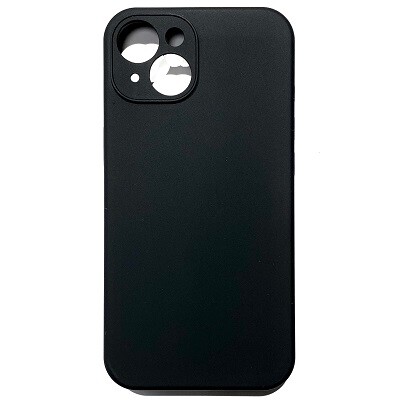 Силиконовый чехол Silicone Case с закрытым низом и защитой камеры черный для Apple iPhone 14 Plus(1)