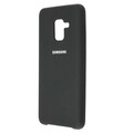 Силиконовый чехол Silicone Case черный для Samsung A530F Galaxy A8 (2018)(#2)