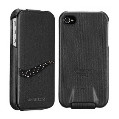 Кожаный чехол книга SGP Anne Rossi Leather Case Black для Apple iPhone 4/4S(1)