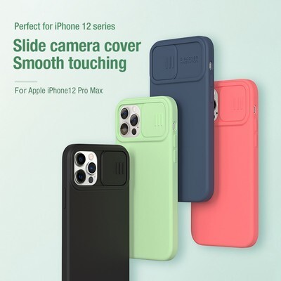 Силиконовая накладка Nillkin CamShield Silky Silicone Case Синяя для Apple iPhone 12 Pro Max(9)