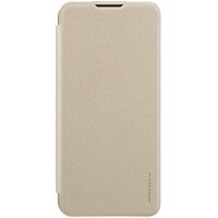 Полиуретановый чехол книга Nillkin Sparkle Leather Case Золотой для Huawei Y6 Pro 2019