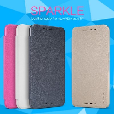 Полиуретановый чехол Nillkin Sparkle Leather Case Gold для Huawei Nexus 6P(4)