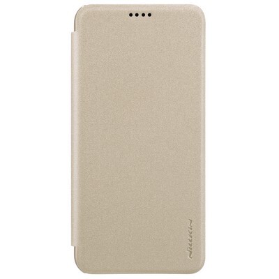 Полиуретановый чехол книга Nillkin Sparkle Leather Case Золотой для Huawei P20 Lite(1)