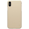 Пластиковый чехол с пленкой Nillkin Super Frosted Shield Gold для Apple iPhone Xs(#1)