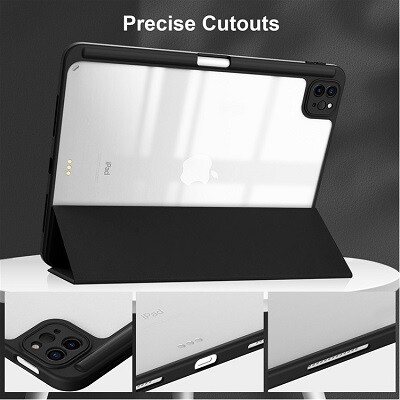Защитный чехол книжка Acrylic TPU Case с креплением для стилуса серый для Apple iPad Pro 11 (2024)(6)