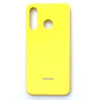 Силиконовый чехол с микрофиброй Silicone Case желтый для Huawei P30 Lite
