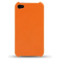 Кожаный чехол накладка Melkco Snap Cover Orange LC для Apple iPhone 4/4S