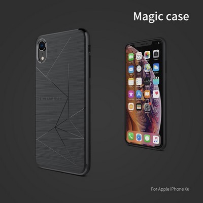 Силиконовая наладка Nillkin Magic Case Black с пластинами для автодержателя для Apple iPhone XR(10)