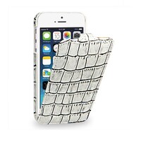 Кожаный чехол-книга TETDED Troyes White Crocodile для Apple iPhone 5/5s/SE