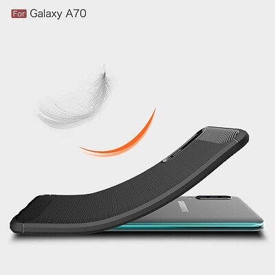 Силиконовый чехол Uni Case Carbon черный для Samsung Galaxy A70(7)
