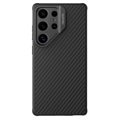 Чехол накладка с пластиной Magsafe и защитой камеры Nillkin CarboProp (LensWing) Magnetic Case черный для Samsung Galaxy S25 Ultra(2)