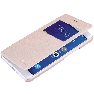 Полиуретановый чехол Nillkin Sparkle Leather Case Gold для Huawei Honor 6 Plus(3)