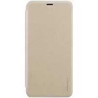 Полиуретановый чехол книга Nillkin Sparkle Leather Case Золотой для Huawei Honor Play