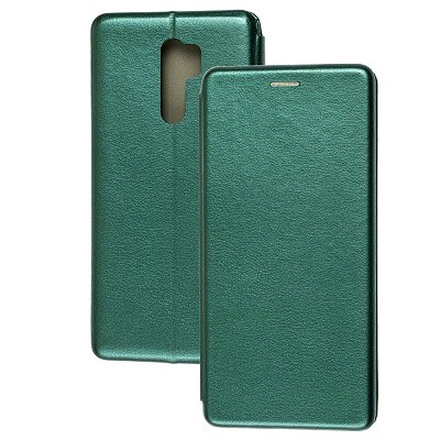 Чехол-книга на основе из силикона Book Case New 3D темно-зеленый для Xiaomi Redmi 9(1)