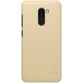 Пластиковый чехол с пленкой Nillkin Super Frosted Shield Золотой для Xiaomi Pocophone F1(#1)