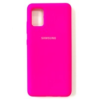 Силиконовый чехол Silicone Case ярко-розовый для Samsung Galaxy A51