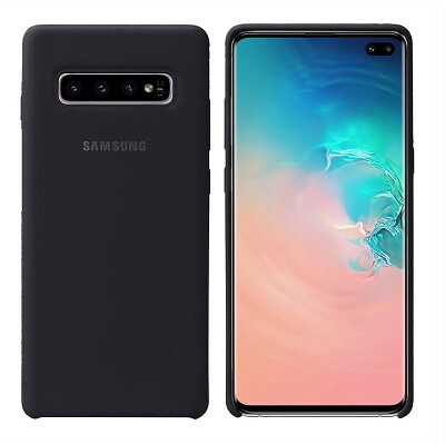 Силиконовый чехол Silicone Case черный для Samsung Galaxy S10 Plus(2)