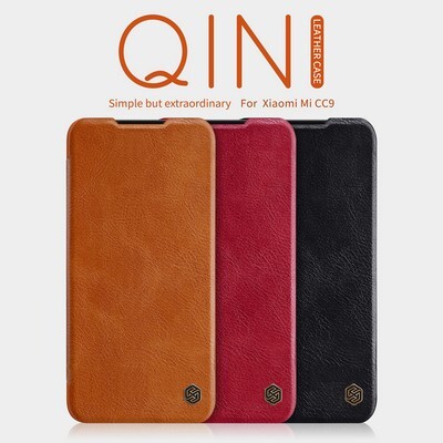 Кожаный чехол Nillkin Qin Leather Case Коричневый для Xiaomi Mi CC9 (Mi9 Lite)(5)