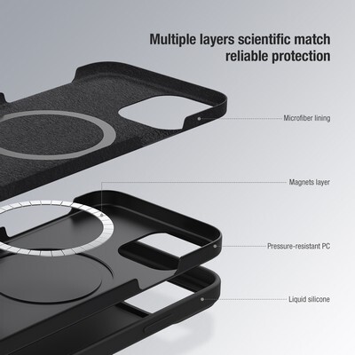 Силиконовая накладка с пластиной Magsafe Nillkin CamShield Silky Magnetic Silicone Case Зеленая для Apple iPhone 12 Pro Max(7)
