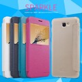 Полиуретановый чехол книга Nillkin Sparkle Leather Case Gold для Samsung J7 Prime(#4)