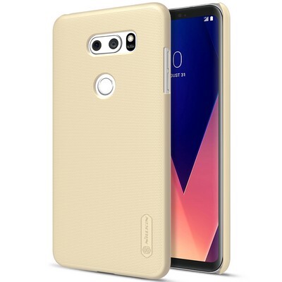 Пластиковый чехол с пленкой Nillkin Super Frosted Shield Золотой для LG V30(3)
