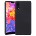 Силиконовый чехол Silicone Case черный для Huawei P20(#2)